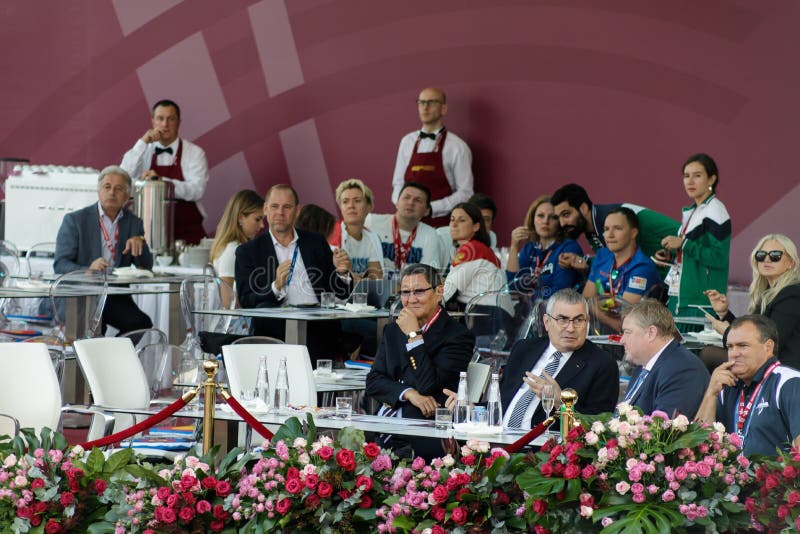 Moscow, Russia, September 06, 2019. MOSCOW HYUNDAI ARCHERY WORLD CUP, men from different countries compete in archery royalty free stock photography Moscow, Russia, September 06, 2019. MOSCOW HYUNDAI ARCHERY WORLD CUP, men from different countries compete in archery royalty free stock photography