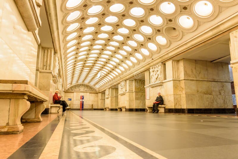 Moscow, Russia – July 09, 2017: Interior of Elektrozavodskaya stock images Moscow, Russia – July 09, 2017: Interior of Elektrozavodskaya stock images