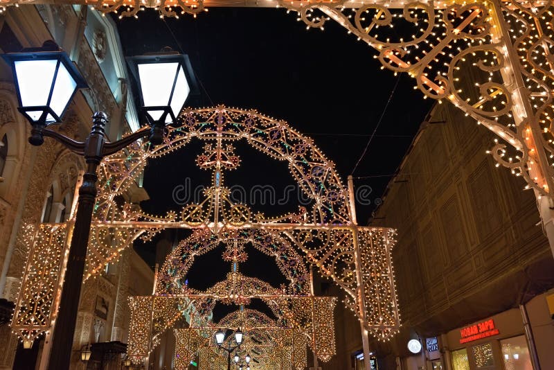Moscow Winter Christmas Decoration, Russia Editorial Image - Image of ...