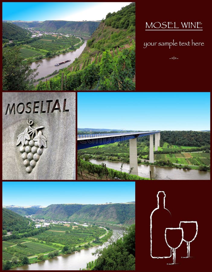 Mosel wina kolaż wizerunki od Moselle fotografia royalty free Mosel wina kolaż wizerunki od Moselle fotografia royalty free