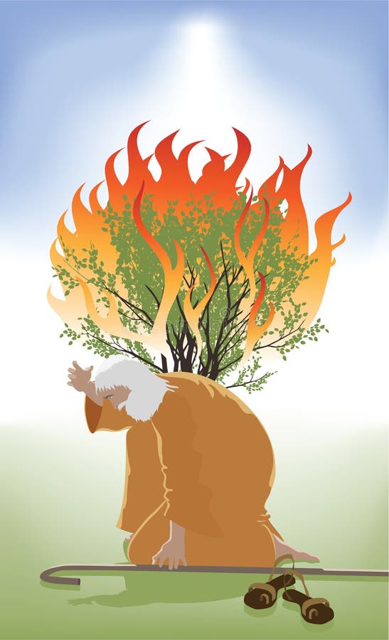 Moses och den brinnande Bush royaltyfri illustrationer Moses och den brinnande Bush royaltyfri illustrationer