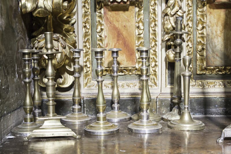 Mosiężni candlesticks obrazy stock Mosiężni candlesticks obrazy stock