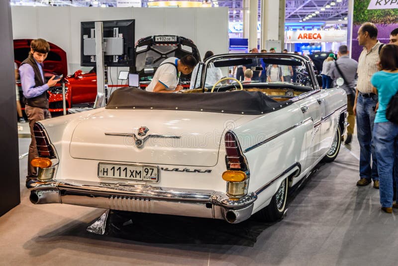 MOSCOW - AUG 2016: GAZ M13 Chaika presented at MIAS Moscow International Automobile Salon on August 20, 2016 in Moscow, Russia. MOSCOW - AUG 2016: GAZ M13 Chaika presented at MIAS Moscow International Automobile Salon on August 20, 2016 in Moscow, Russia.