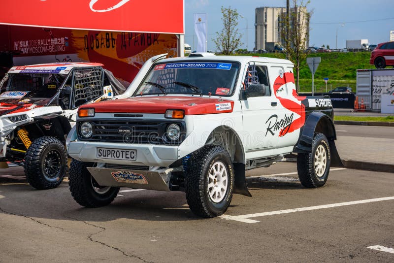 MOSCOW - AUG 2016: VAZ-2329 LADA 4x4 Pickup presented at MIAS Moscow International Automobile Salon on August 20, 2016 in Moscow, Russia. MOSCOW - AUG 2016: VAZ-2329 LADA 4x4 Pickup presented at MIAS Moscow International Automobile Salon on August 20, 2016 in Moscow, Russia.