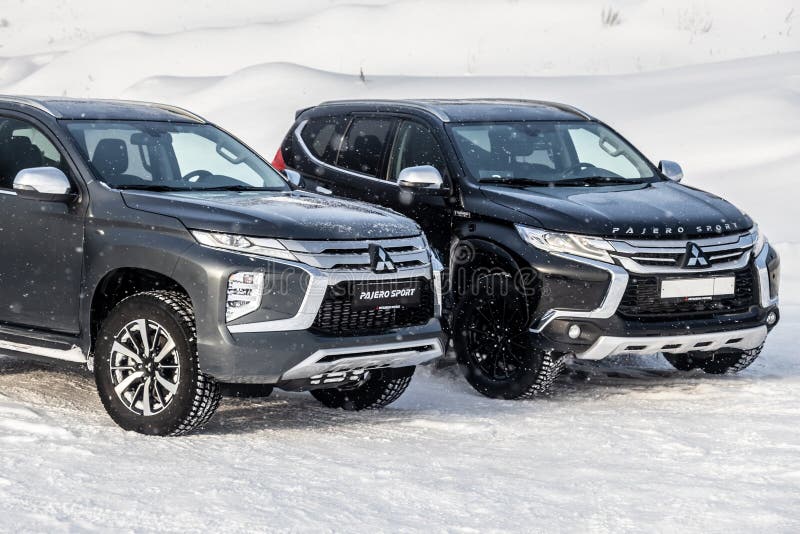 Moscow, Russia - February 17, 2021: All new Mitsubishi Pajero Sport. Restyling 21. Moscow, Russia - February 17, 2021: All new Mitsubishi Pajero Sport. Restyling 21.