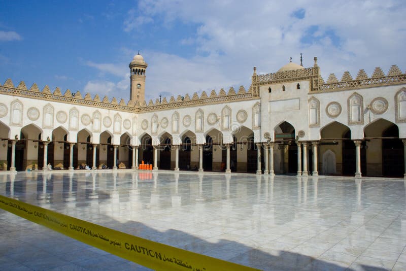 Moskee al-Azhar en Universiteit, Kaïro stock foto Moskee al-Azhar en Universiteit, Kaïro stock foto