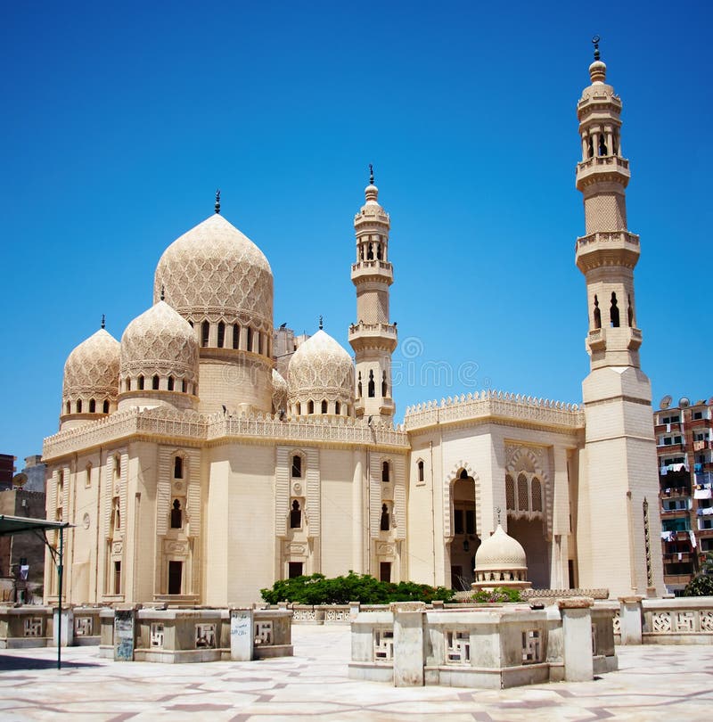 Mosque of Abu Abbas al Mursi in Alexandria, Egypt. Mosque of Abu Abbas al Mursi in Alexandria, Egypt
