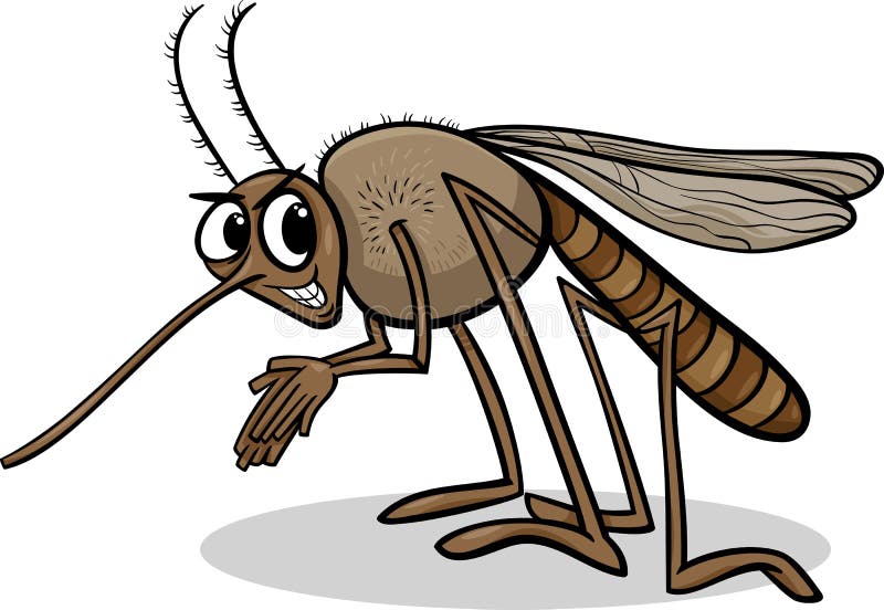 Cartoon Illustration of Funny Mosquito Insect Character. Cartoon Illustration of Funny Mosquito Insect Character