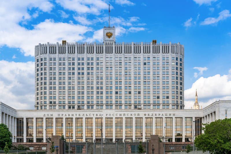 Moskou, Rusland - Mei 26, 2019: De bouw van de Overheid van de Russische Federatie in het Witte Huis van Moskou royalty-vrije stock afbeeldingen Moskou, Rusland - Mei 26, 2019: De bouw van de Overheid van de Russische Federatie in het Witte Huis van Moskou royalty-vrije stock afbeeldingen