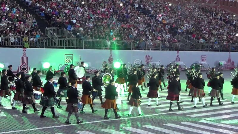 MOSKWA międzynarodowy festiwal militarny orkiestry Spasskaya wierza