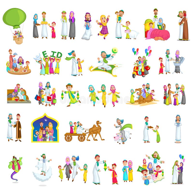 Moslimfamilie stock illustratie Moslimfamilie stock illustratie