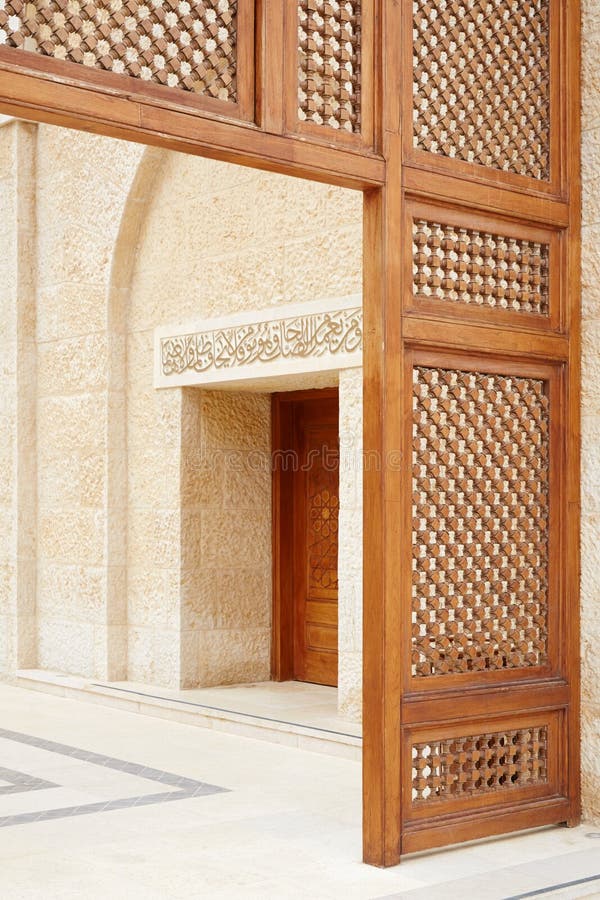 King Hussein Bin Talal mosque door in Amman, Jordan