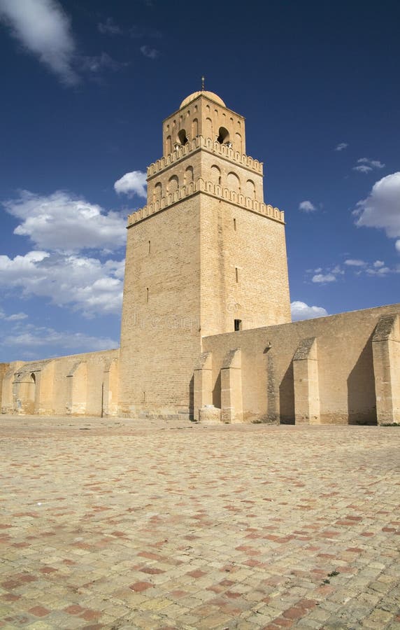 Mosque of Kairouan - UNESCO World Heritage Site. The Great Mosque of Kairouan, Tunisia - UNESCO World Heritage Site royalty free stock image Mosque of Kairouan - UNESCO World Heritage Site. The Great Mosque of Kairouan, Tunisia - UNESCO World Heritage Site royalty free stock image
