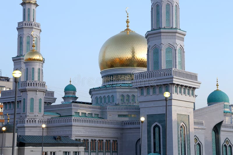 Mosquée de cathédrale de Moscou, Russie -- la mosquée principale à Moscou images libres de droits Mosquée de cathédrale de Moscou, Russie -- la mosquée principale à Moscou images libres de droits