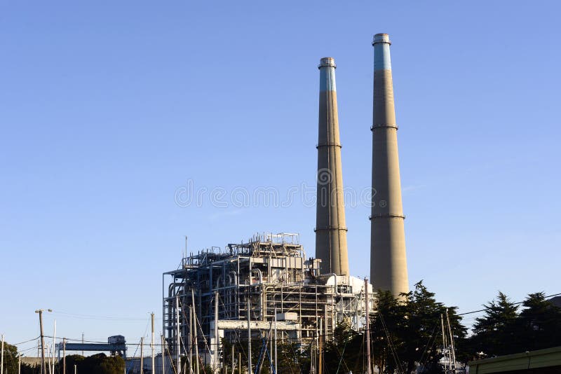 Moss Landing Power Plant, Moss Landing California photographie stock Moss Landing Power Plant, Moss Landing California photographie stock