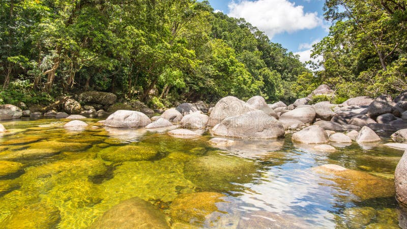 Mossman-Fluss-Ausblick, Mossman-Schlucht, Nationalpark Daintree, QL stockbild Mossman-Fluss-Ausblick, Mossman-Schlucht, Nationalpark Daintree, QL stockbild