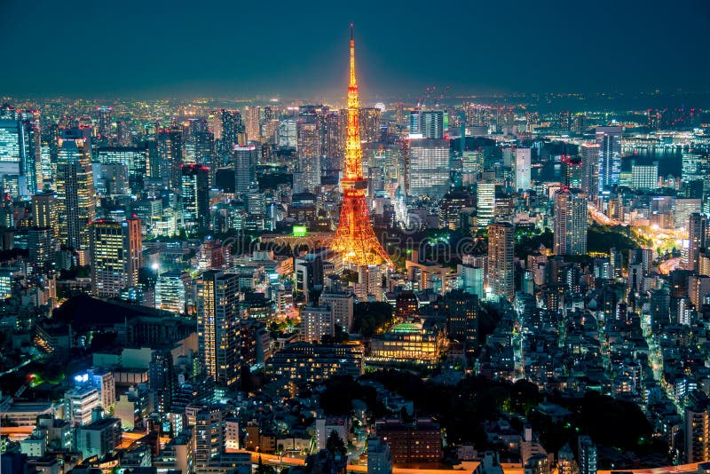 The Most Beautiful Viewpoint Tokyo Tower in Tokyo City ,japan Stock ...