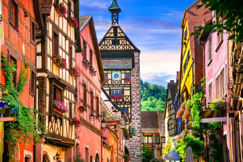Most beautiful villages of France - Riquewihr in Alsace. Famous