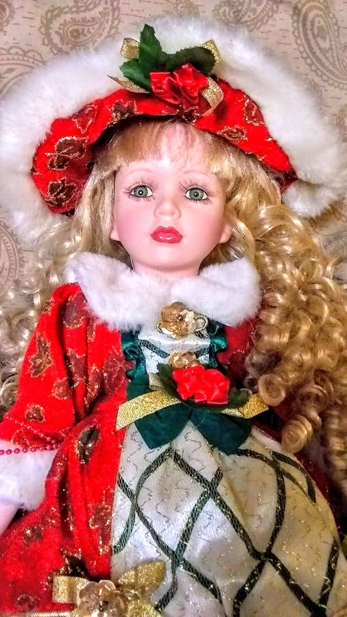 Vintage Porcelain Christmas Doll
