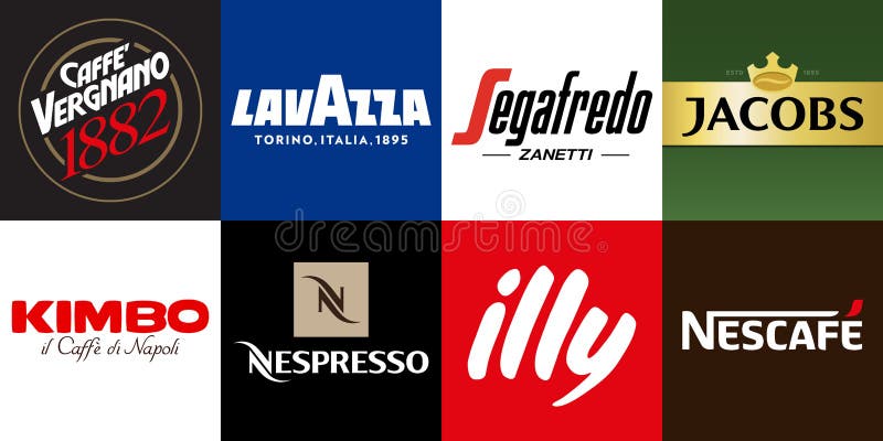 Most Famous Logo Brands Coffee Produce, Lavazza, Illy, Nespresso ...