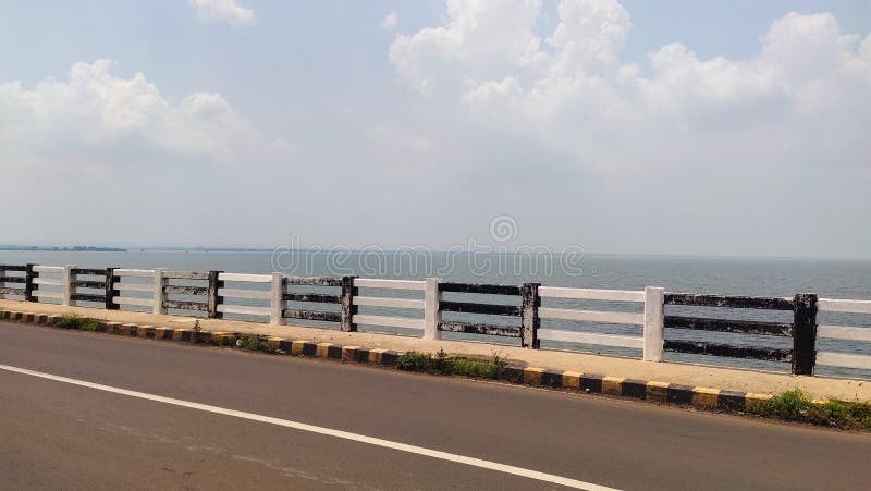 The river Krishna Bridge in the state of Karnataka India. The river Krishna Bridge in the state of Karnataka India