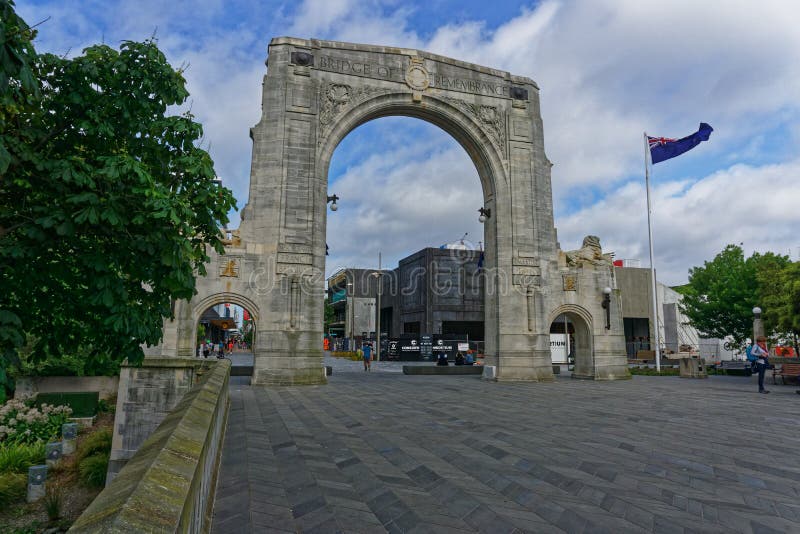 Most wspominanie, Christchurch, Nowa Zelandia zdjęcia stock Most wspominanie, Christchurch, Nowa Zelandia zdjęcia stock