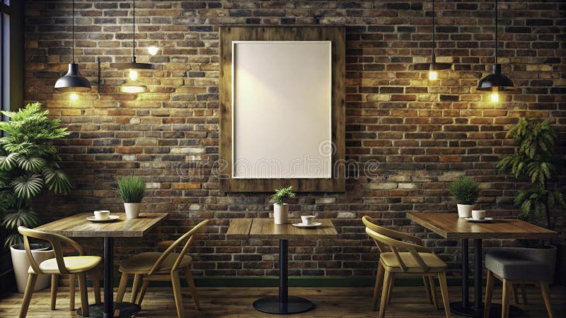 Mostra il design Rustic Cafe con questo poster vuoto Un modello versatile per il branding e il marketing interni royalty illustrazione gratis