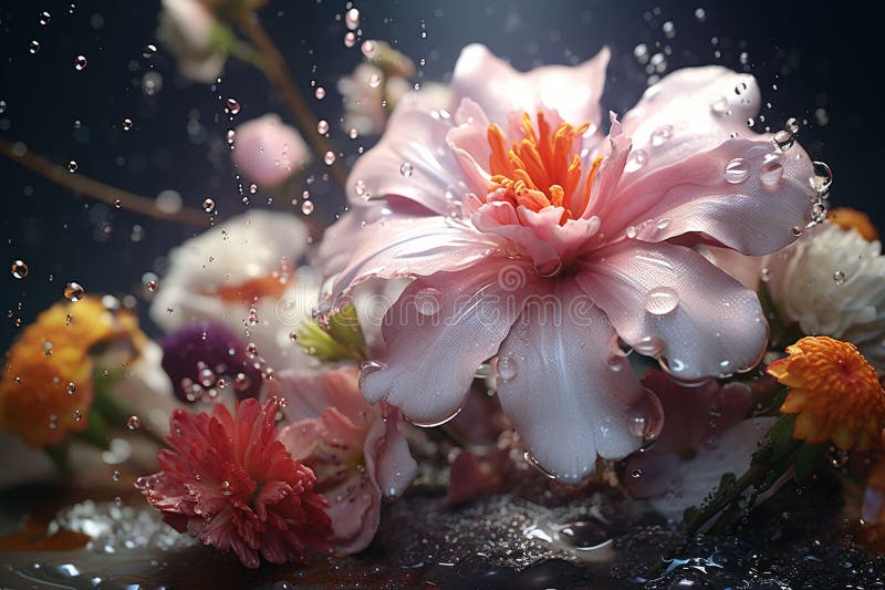 Apresente o conceito de um tema floral ilustração royalty free