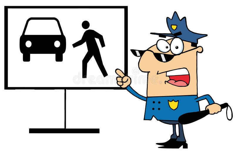 Mostras do polícia como não se cruzar ilustração royalty free Mostras do polícia como não se cruzar ilustração royalty free