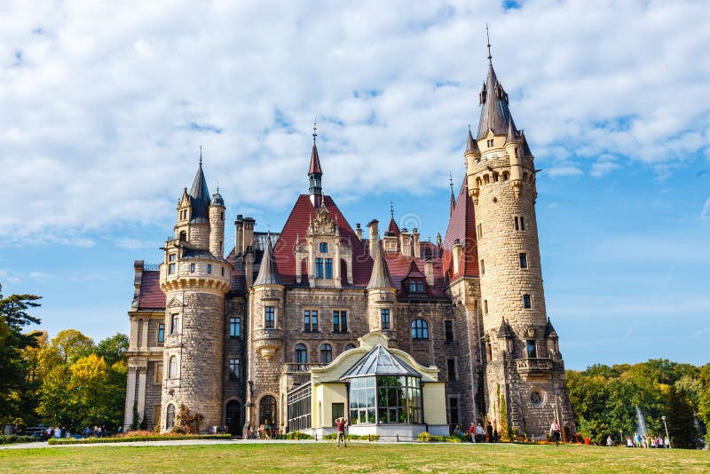 Moszna Castle, historic palace located in a village of Moszna, Upper Silesia, Poland royalty free stock photo Moszna Castle, historic palace located in a village of Moszna, Upper Silesia, Poland royalty free stock photo