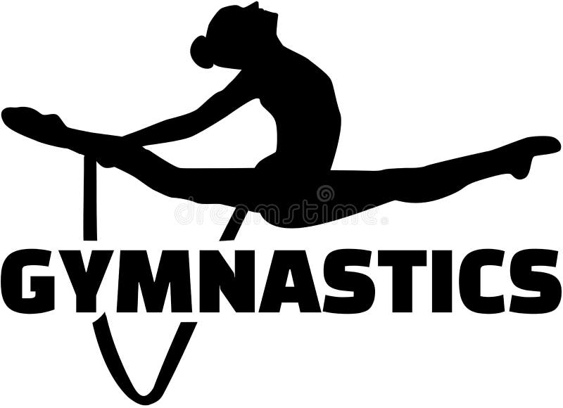 Mot de gymnastique avec l'exercice de femme avec la corde illustration stock Mot de gymnastique avec l'exercice de femme avec la corde illustration stock