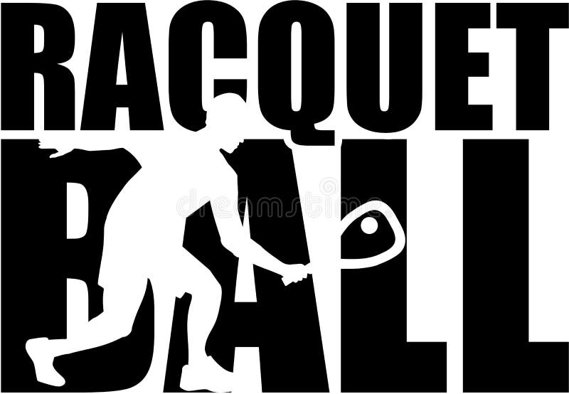 Mot De Racquetball Avec La Silhouette Illustration de Vecteur