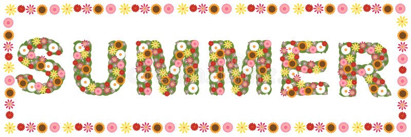 Mot floral d'été illustration stock Mot floral d'été illustration stock
