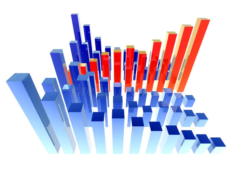 3D Illustration. Growth against the Trend. 3D Illustration. Growth against the Trend.