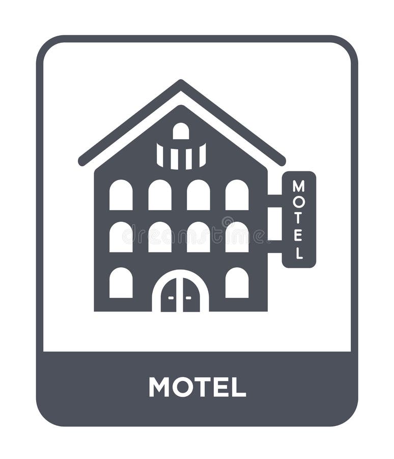 Motel Icon In Trendy Design Style. Motel Icon Isolated On White