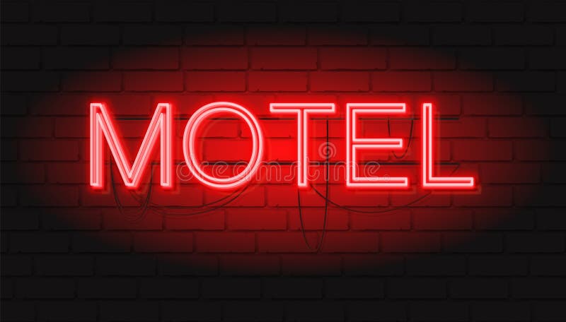 MOTEL rouge au néon de signe Illustration de vecteur avec le style graphique au néon illustration libre de droits MOTEL rouge au néon de signe Illustration de vecteur avec le style graphique au néon illustration libre de droits