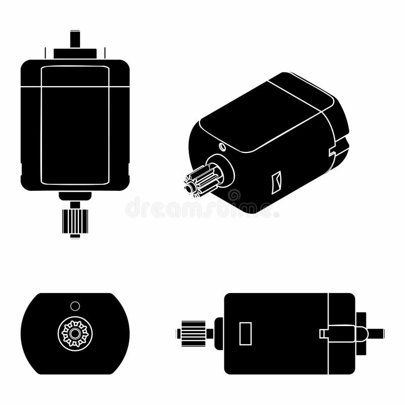 Moteur de C.C coloré Suffisance noire illustration stock Moteur de C.C coloré Suffisance noire illustration stock