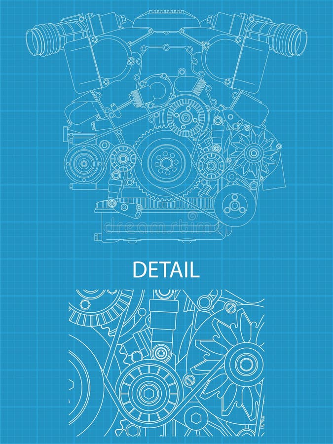 Moteur en V illustration de vecteur Moteur en V illustration de vecteur