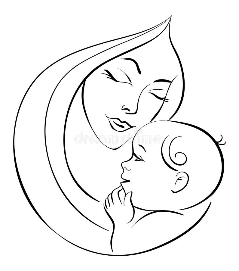 Mother and baby stock vector. Illustration of love, baby - 25195044