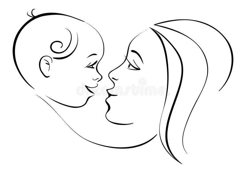 Mother and baby stock vector. Illustration of human, element