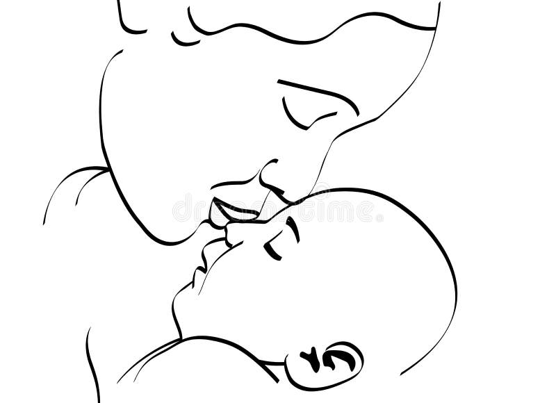 Mothers Day Drawing Or Doodle Line Art Cartoon Illustration Sketch Of Mother  And Child Portrait And Holding Son Or Kid Love Together For Greeting Card  Stock Illustration - Download Image Now - iStock
