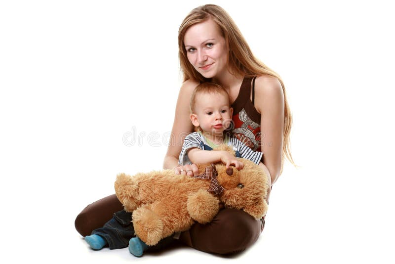 Mother with baby isolated