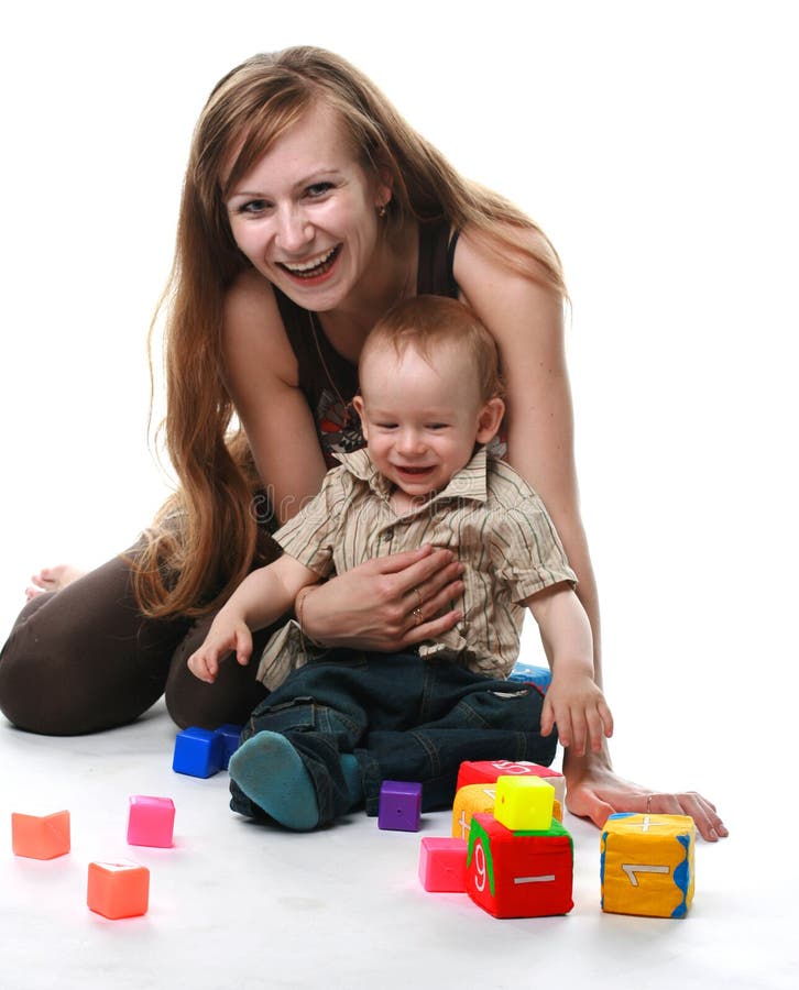 Mother with baby isolated