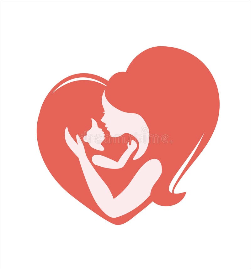 Mother and Baby Silhouette. Stock Vector - Illustration of daughter ...