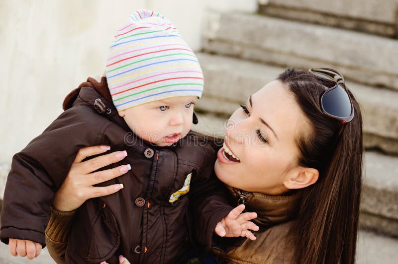 Mother and baby son stock image. Image of mother, autumn 119564297