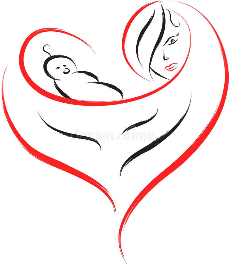 Mother and child royalty free illustration