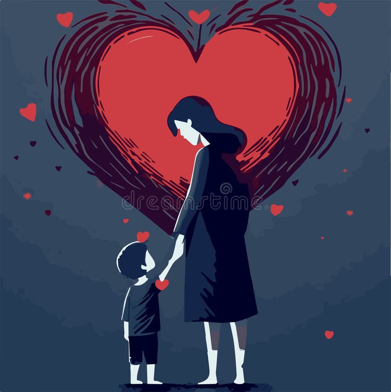 Mother and Child, Family Love Illustration Stock Vector Illustration