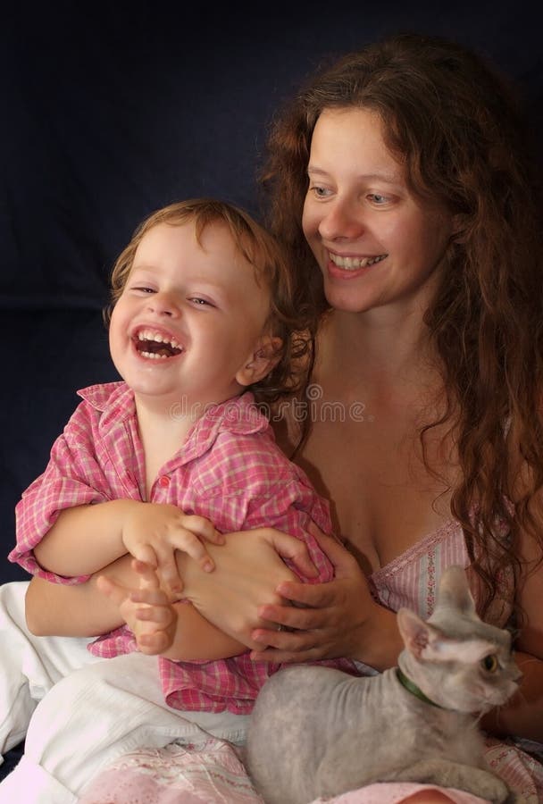 Mother with the child laughing