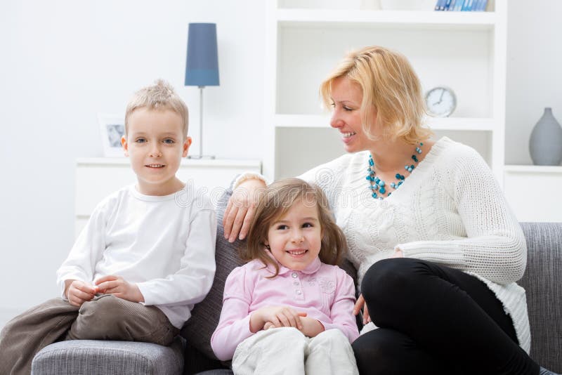 Mother with children stock image