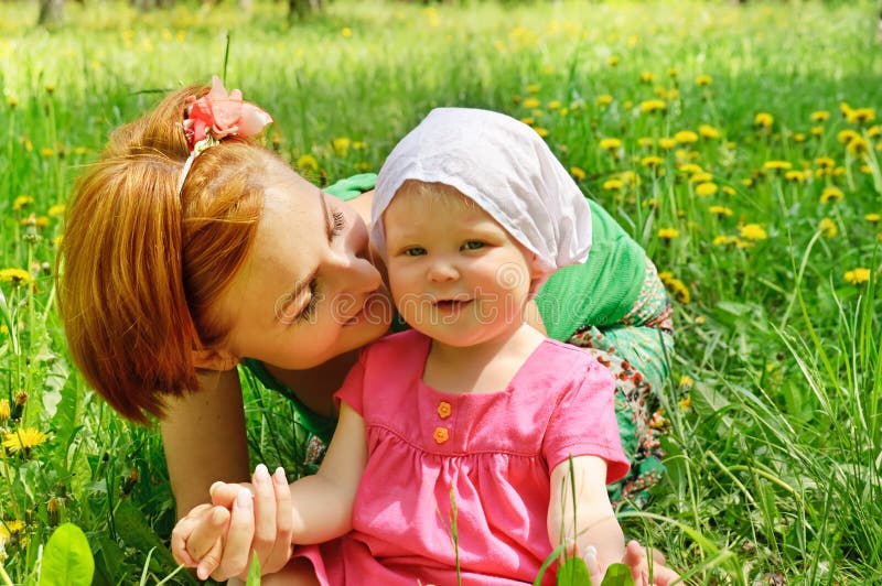 Mother and baby stock photo. Image of green, childhood 2313916